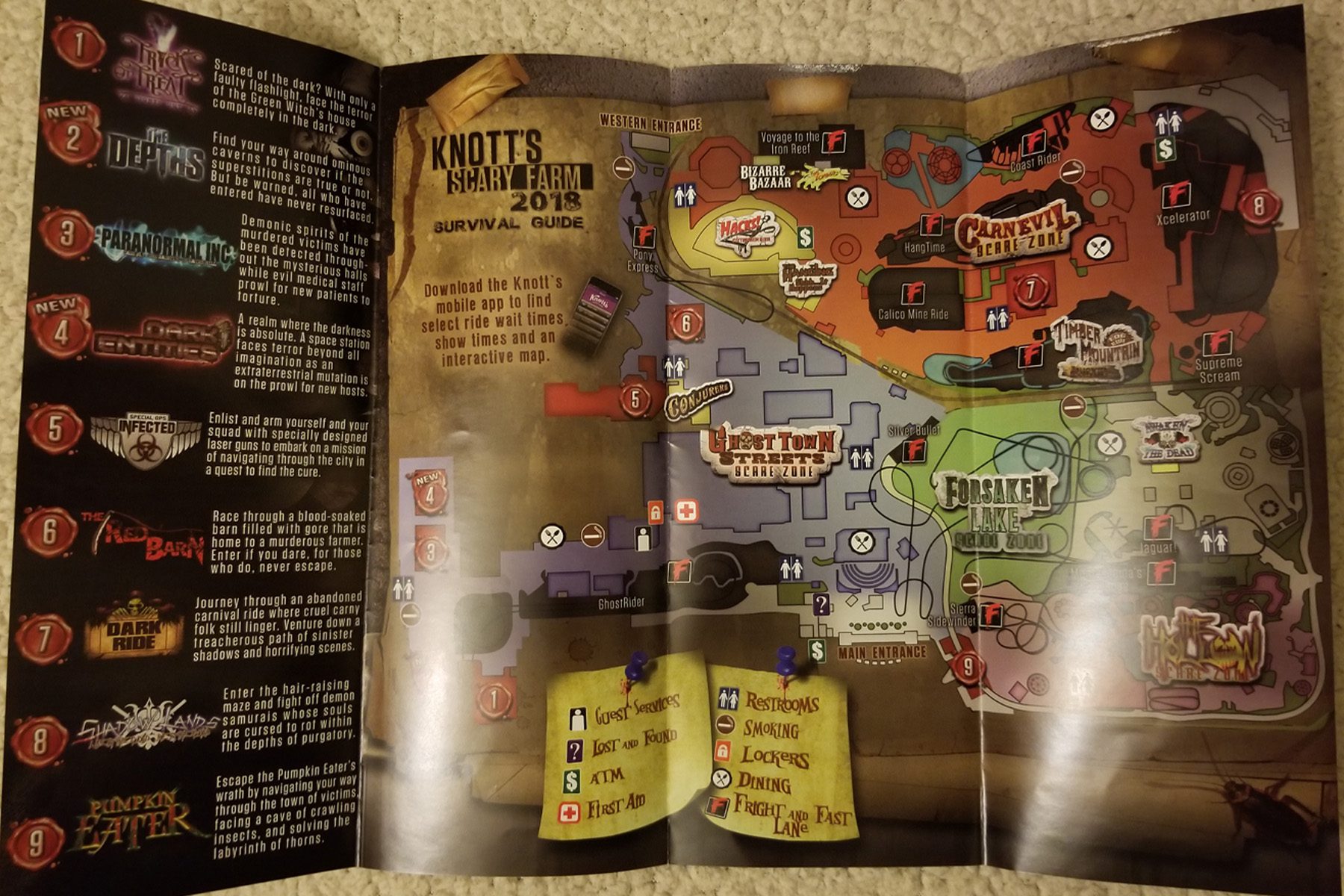 2018 Knotts Scary Farm Map 2