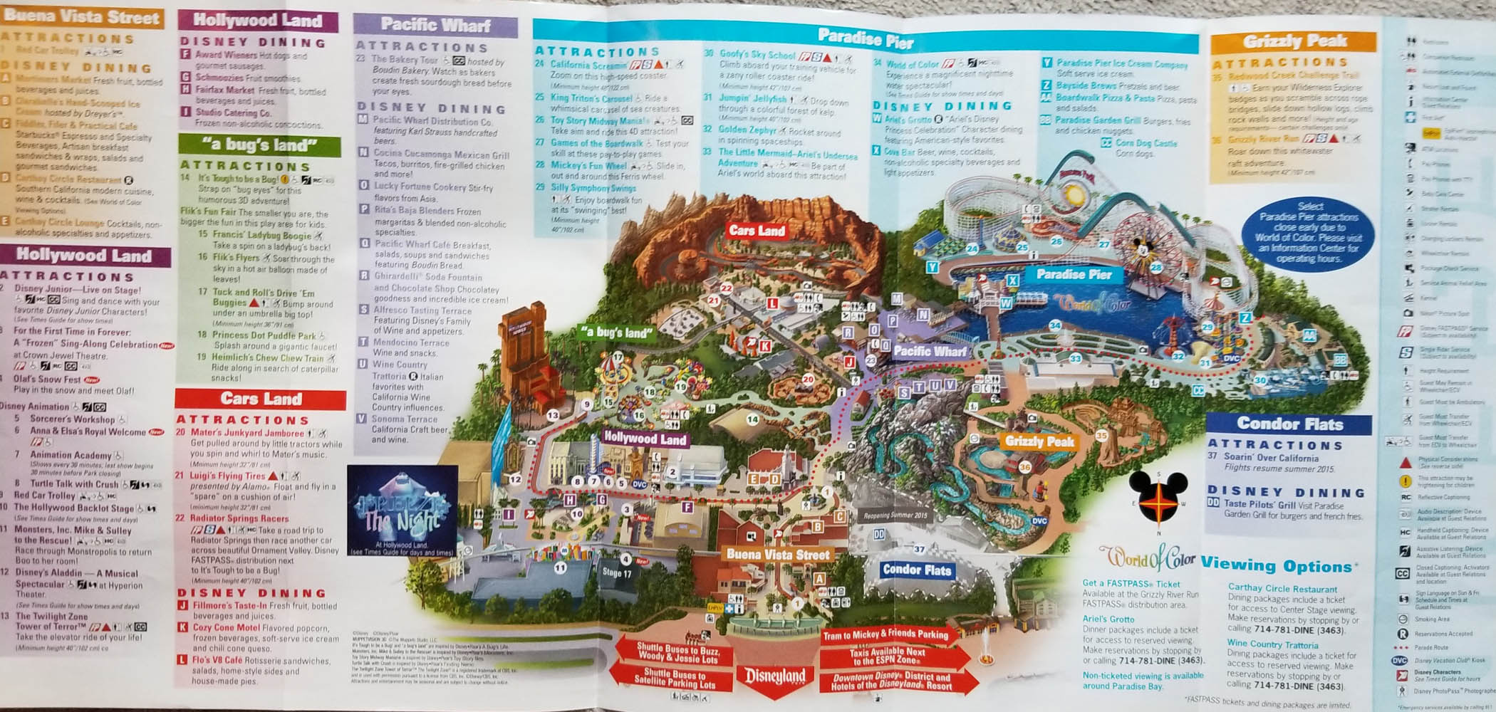 2015 disney California Adventure Park Guide Map