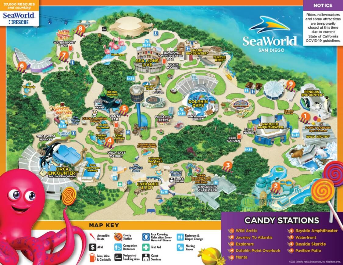 2020 SeaWorld Spooktacular Halloween Map
