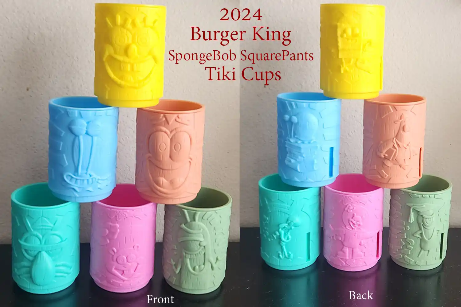 2024 Burger King SpongeBob SquarePants Tiki Cups