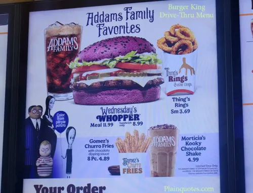 Burger King The Addams Family Menu