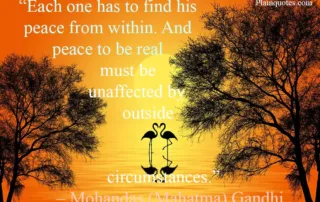 each one has to find his peace