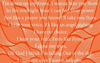 when you call my name it's like a little prayer