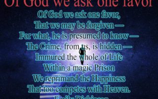 Of God we ask one favor