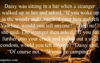 daisy was sitting in a bar