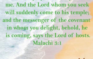 behold I send My Messenger