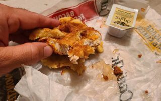 Carl's Jr. chicken and waffle sandwich