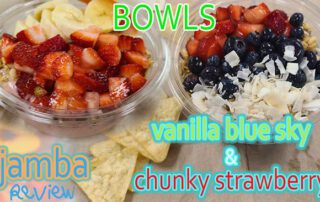 jamba blue vanilla sky bowl and strawberry chunky bowl